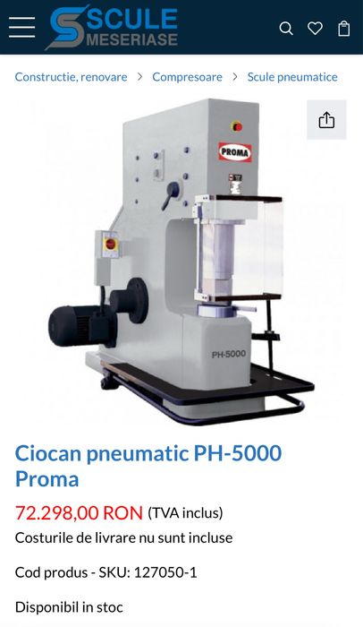 Ciocane pneumatice de forja PH-5000 NOU CU FACTURA!!!