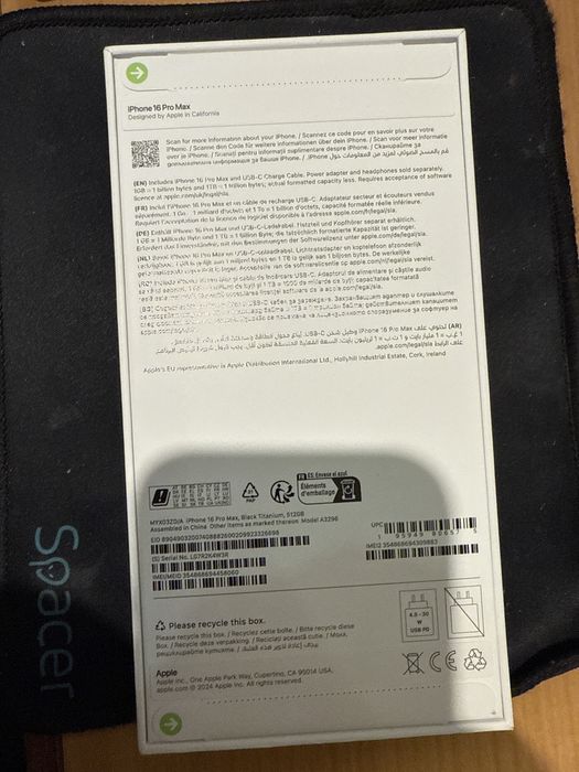 iPhone 16 Pro MAX 512GB Black Sigilat 2 Ani Garantie