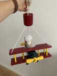 Lampa copii lemn avion