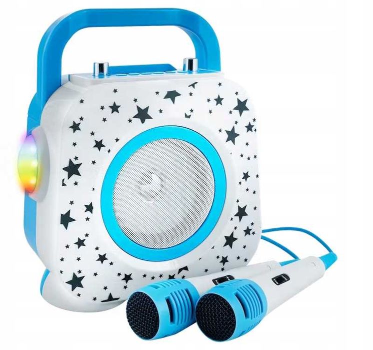 Set Karaoke Copii cu 2 Microfoane Boxă Portabilă Bluetooth Albastru