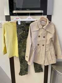 Комплект панталон и шлифер + блуза за момиче, 122-128