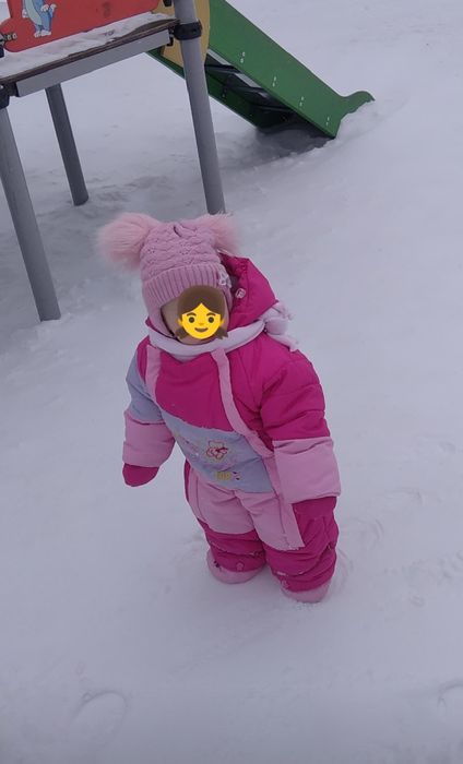 Зимний комбинезон+шапка 68-74 размер