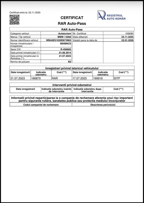 BMW 520d Facelift (09.2014) | Euro 6 | 190CP | Automata | Proprietar
