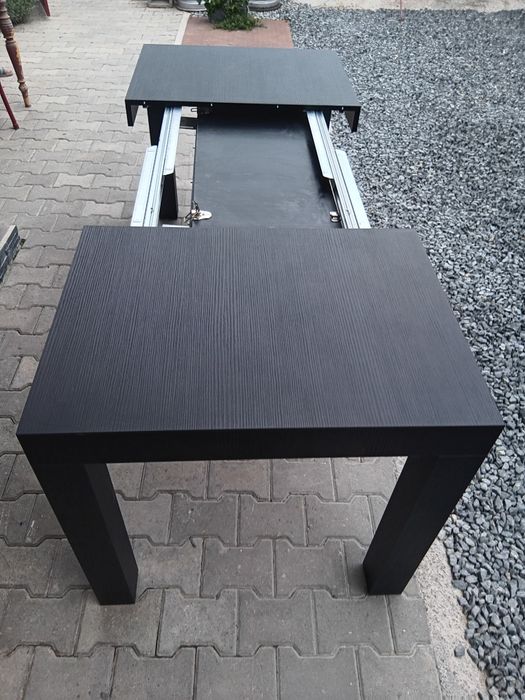 Vînd masă nouă First 120(200)×80cm.Negru Frasin