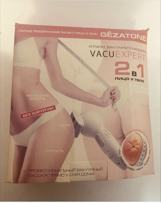 Вакуумный и роликовый массажёр Gezatone для тела и лица 2в1