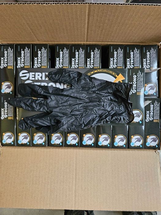 Здрави Автосервизни Черни Нитрилни Ръкавици 6.5 гр.