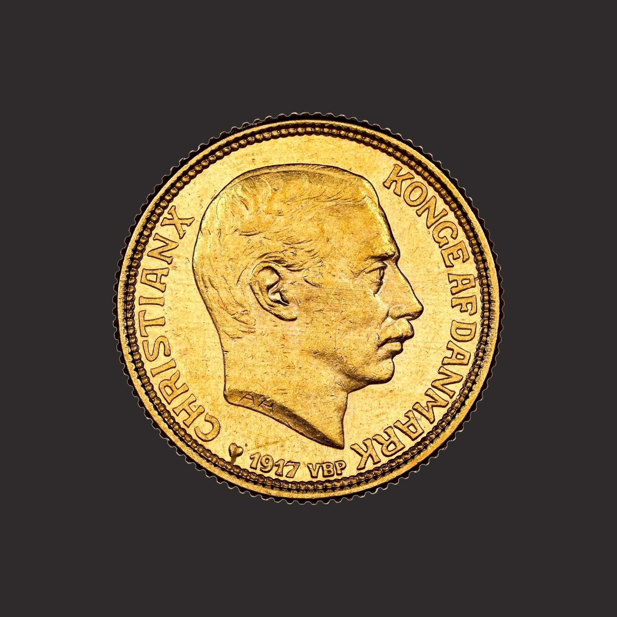 Moneda din aur 10 coroane Danemarca, Christian X- TVA 0%