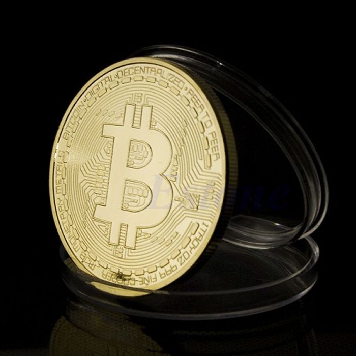 Moneda comemorativa Cryptocurrency de colectie BITCOIN, auriu