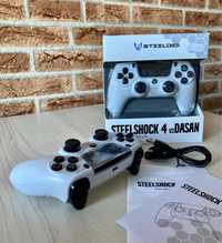Controler SteelDigi, SteelShock, v2, Dasan, Pentru PS4, Alb.