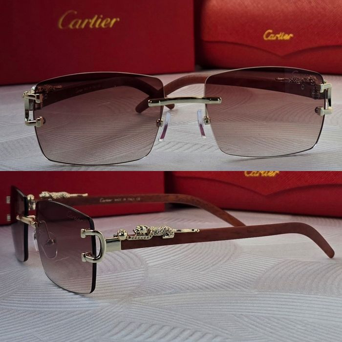 Мъжки слънчеви очила дървени дръжки с пантера 5 цвята