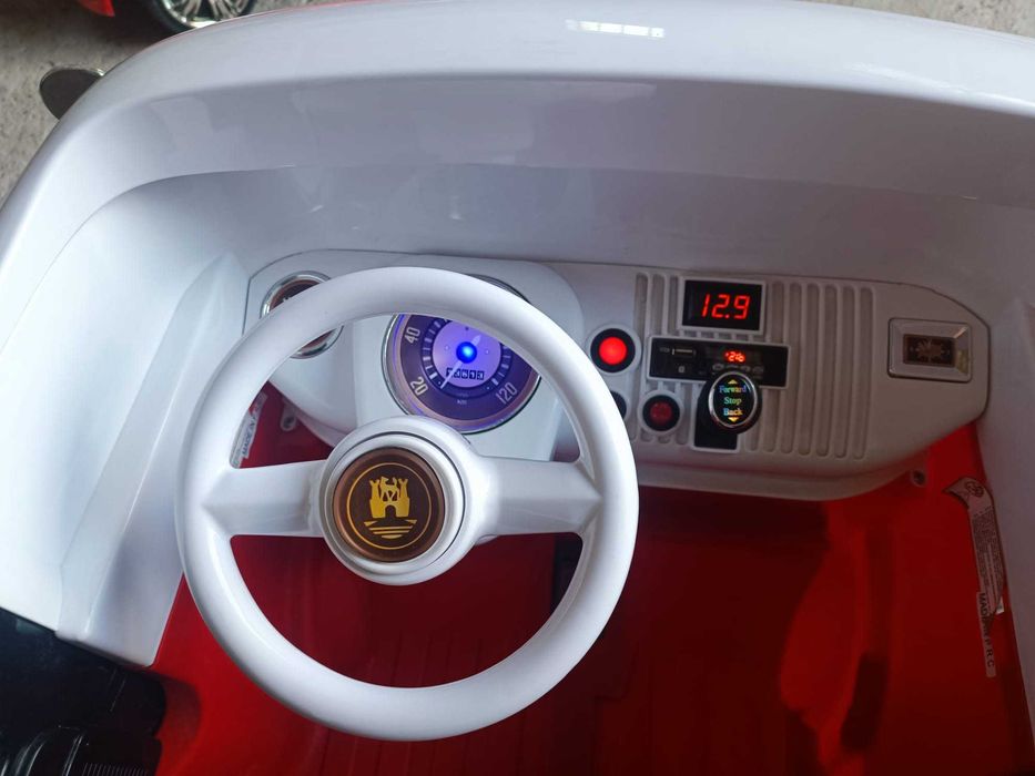 Mașinuță electrică Volkswagen Bus T-1 Samba, 2 locuri – roșu/alb