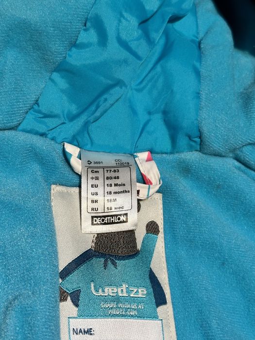 Geacă schi Wedze, copii, 18 luni, impecabilă