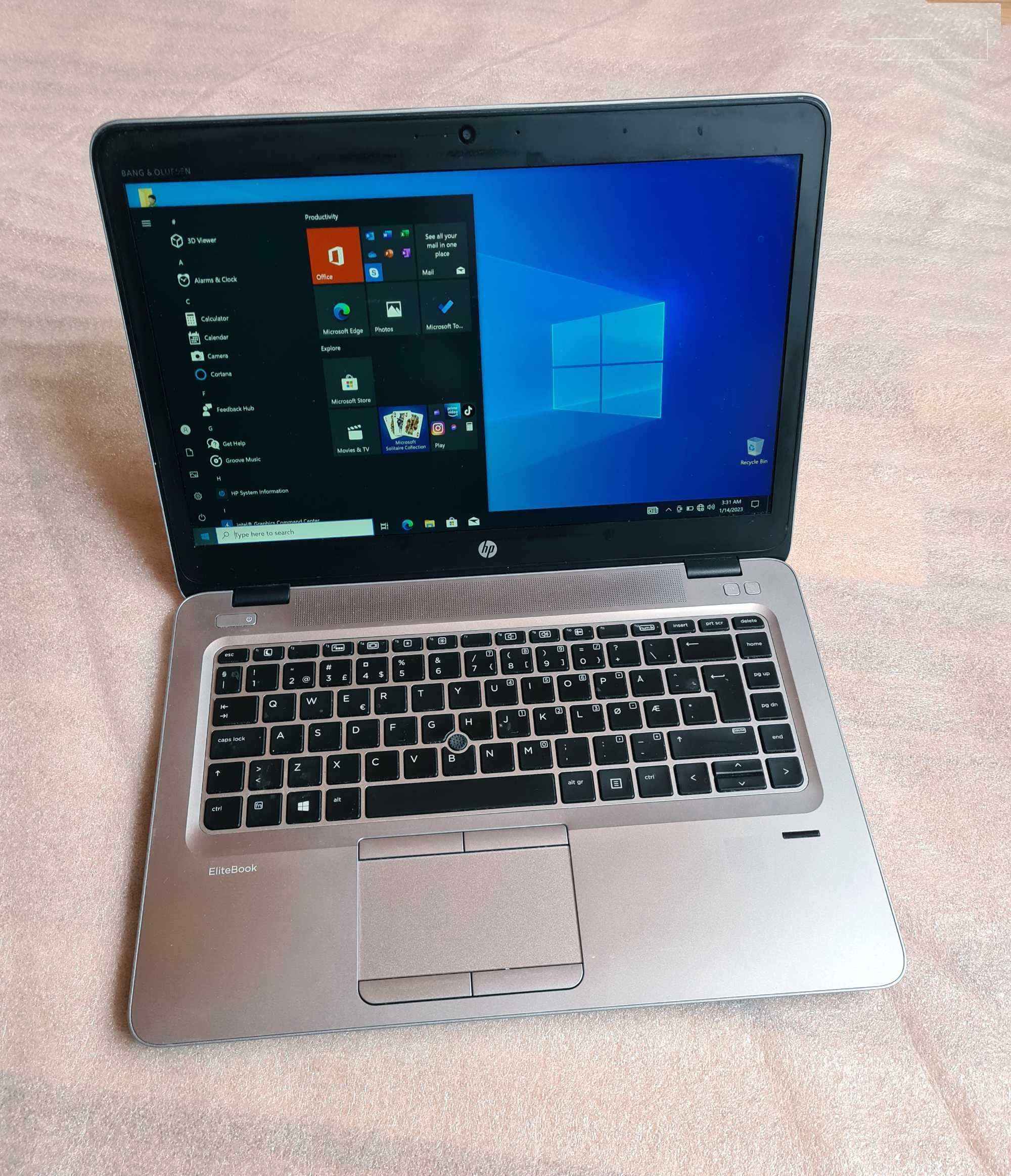 Laptop HP 840 G3, 14" 2K, i5-6200u, 8 GB Ram, SSD 256 GB, taste lumina