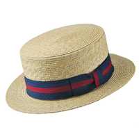 Palarie din paie naturale Straw Boater Hat - Jaxon & James