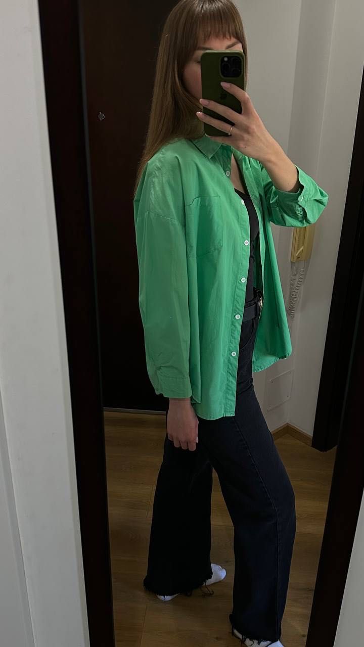 Зелена риза оувърсайз