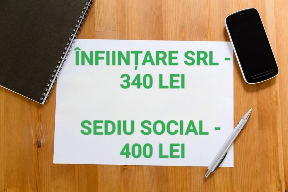 Înființare SRL+sediu social București și Ilfov
