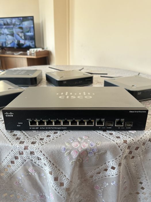 Cisco (PoE Switch + 4 Access Point) коммутатор и точки доступа 4 шт