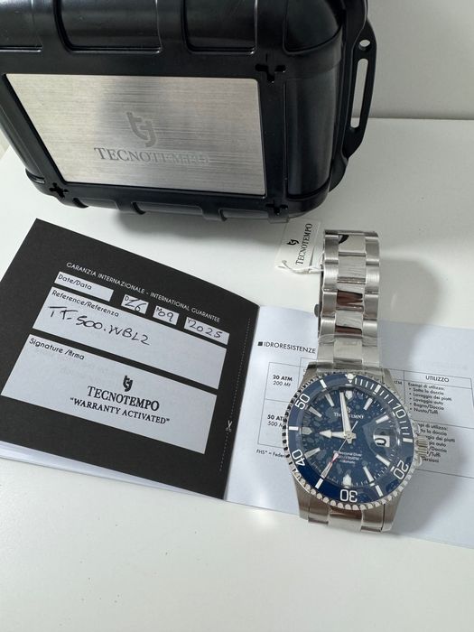 Ceas Tecnotempo TT.500.WBL2 – Diver 500m Automatic, Nou, Cutie + Doc