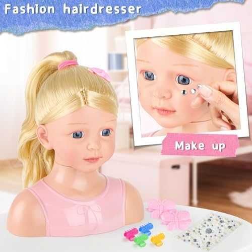 Нова Кукленска глава за прически и грим играчка за момичета 3+ години