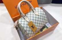 Geanta LV Speedy+esarfa cu 2 fețe+portofel,saculet, etichetă