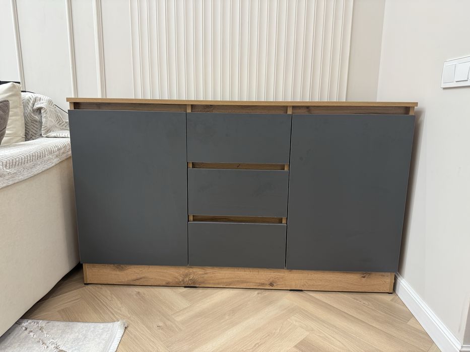 Комод серый, коричневый