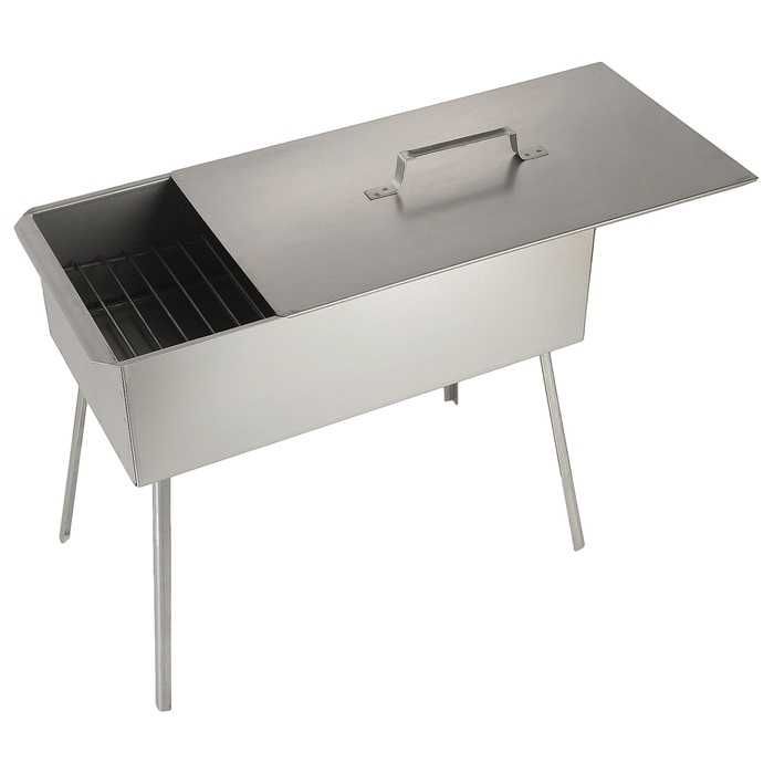 Коптильня двухъярусная на ножках, 500х270х175 см, сталь 1 мм