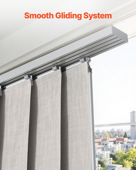 Perdele Panou,Extensibil 116-218cm,Negru,inalt 243cm