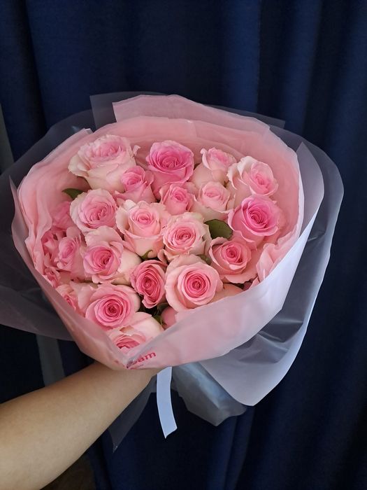 Роза 25 шт розовый очень красивый