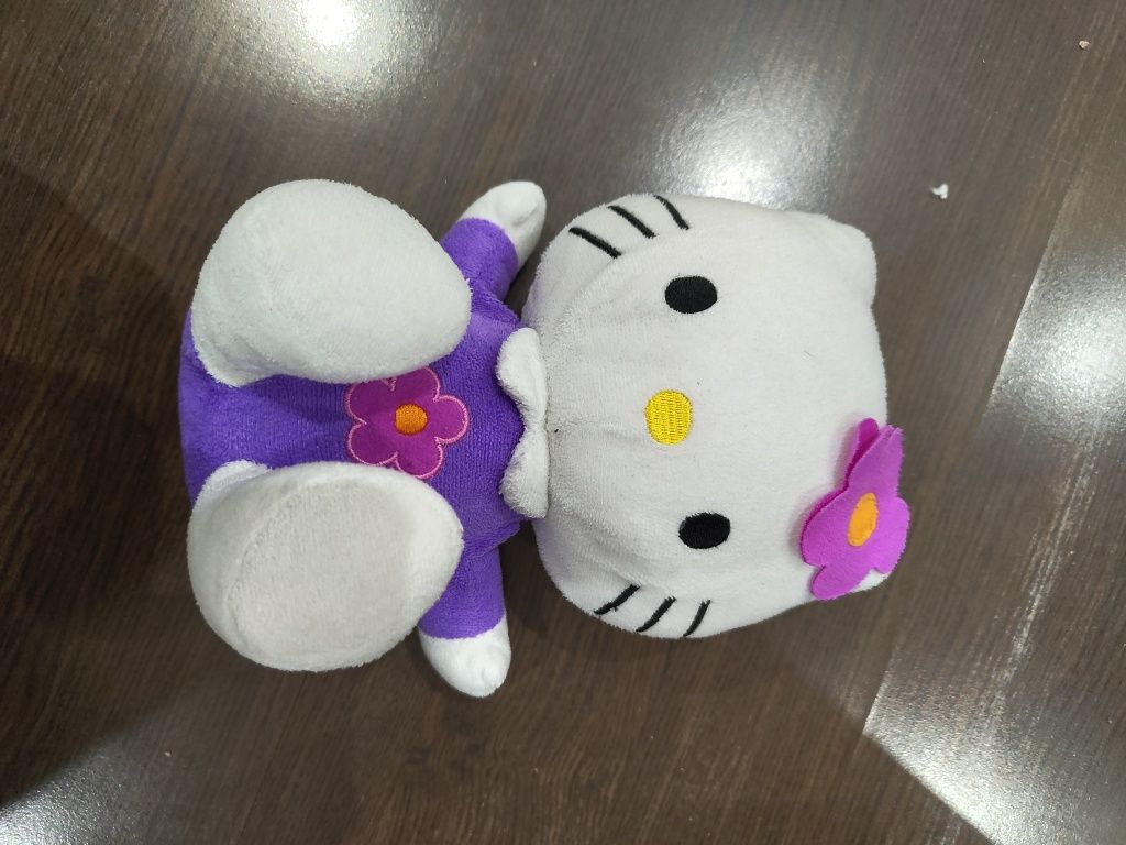 Jucărie plus hello kitty cu floare mov 20 cm vintage