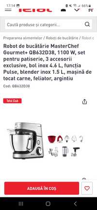 Robot de bucatatrie Tefal QB632D38 Masterchef Gourmet+, 1100 W, bol si