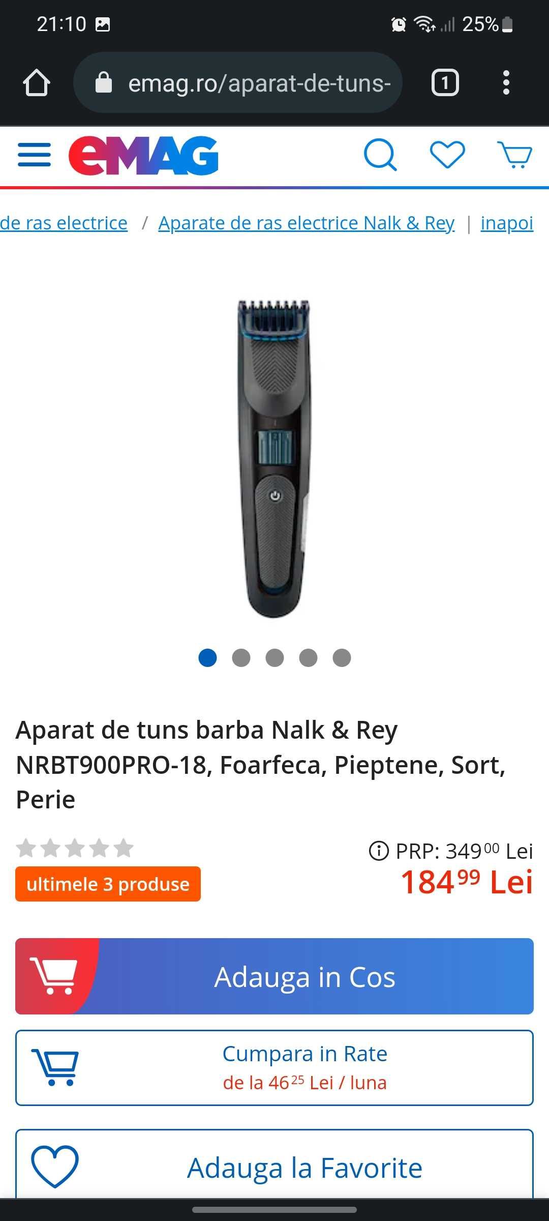 Super oferta Aparat de tuns barba Nalk & Rey NRBT900PRO-18,