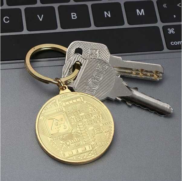Биткойн ключодържател Биткоин монета сувенирна колекционерска Bitcoin