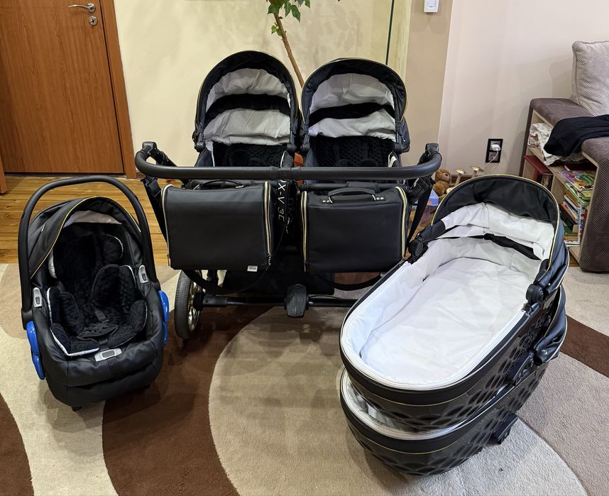 Количка за близнаци 3in1 Adbor Duo Lux 3D