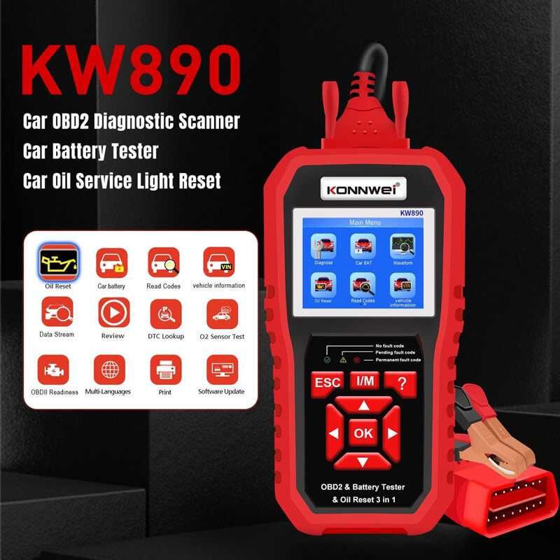 авто диагностика  + акумулаторKONNWEI KW890