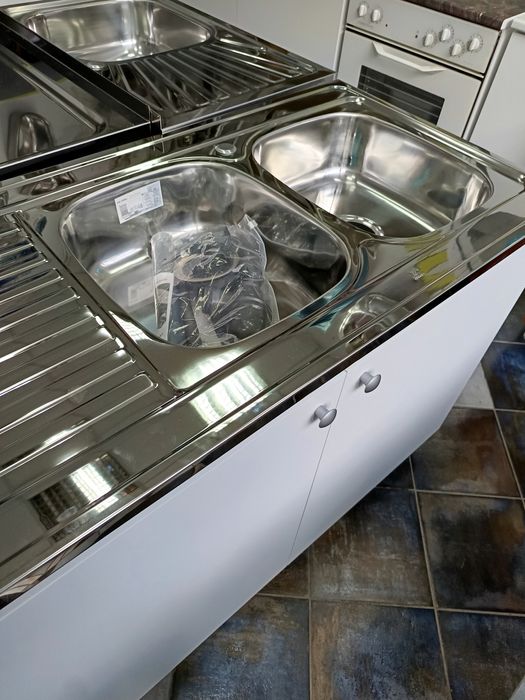 Нов кухненски шкаф с мивка две корита за кухня 120/60