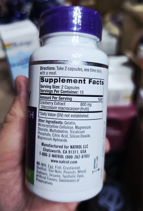 ДОСТАВКИ НЕТ Natrol экстракт клюквы 400мг на каждую капсулу 30шт