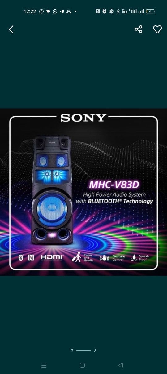 Продается мощная колонка sony mhc 83d с микрофоном