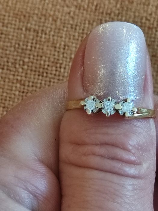 Inel Trilogy,din aur 18k cu diamante de 0,12ct