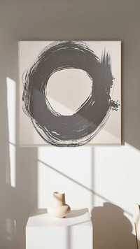 Tablou abstract pictat manual in acril pe panza " Enso " 100x75cm