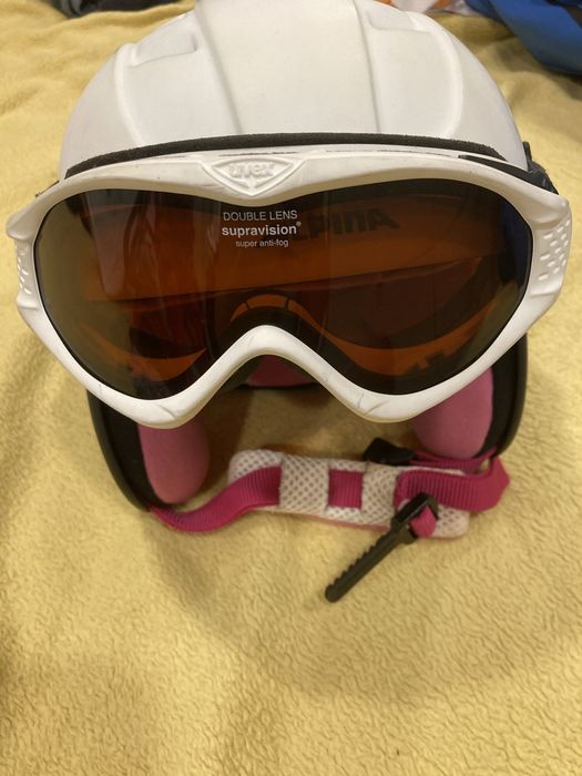 Ски каска Alpina и очила UVEX за момиче-150-155 см