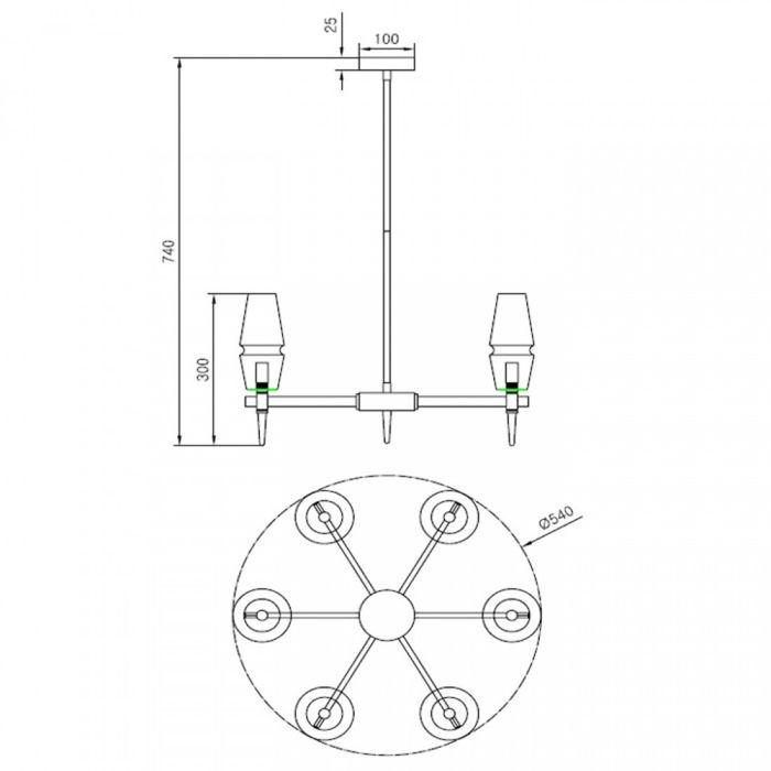 Vand lustra/candelabru Lita Maytoni, auriu mat, sticla chihlimbar, bec