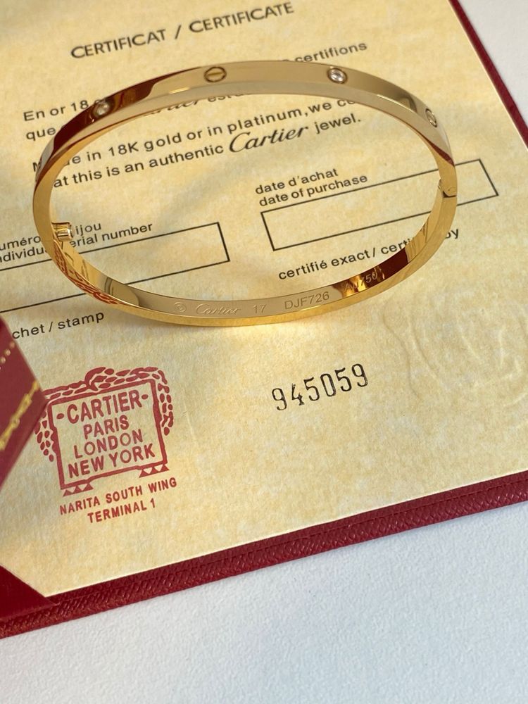 Brățară Cartier Love Slim - unisex -  17 Gold 750 Diamond Full Box