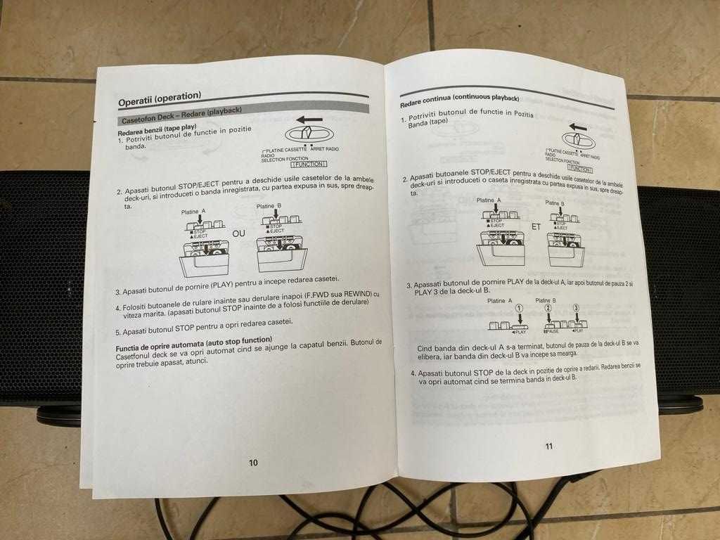 Dublu radio-casetofon stereo portabil.