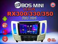 Магнитола BOS-MINI + рамка + CAN, LEXUS RX 300/330/350 с 2003 по 2009.