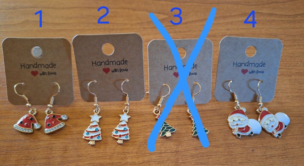 Ръчно изработени, коледни обеци