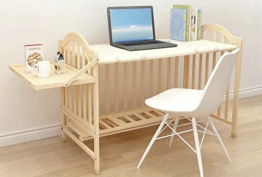 Дървено креватче, 5 в 1, за бебета и деца