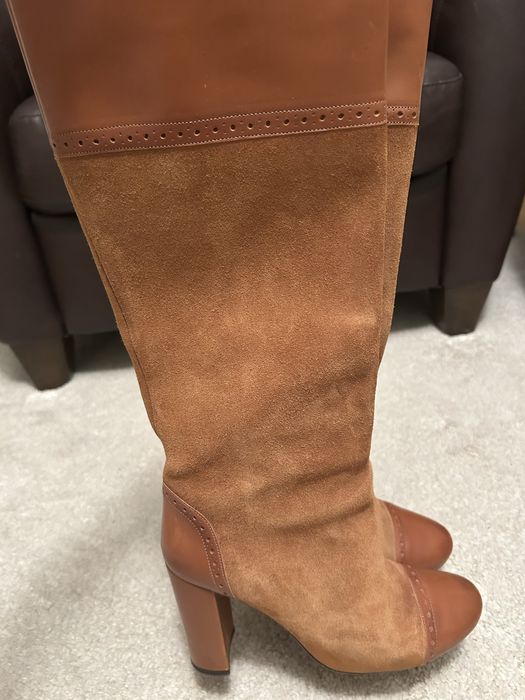 Cizme piele naturala si intoarsa suede Massimo Dutti