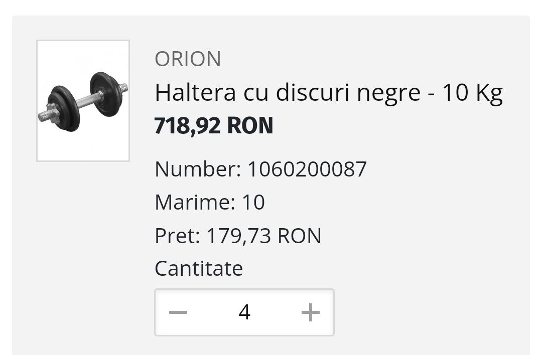 Haltera cu discuri negre 40kg