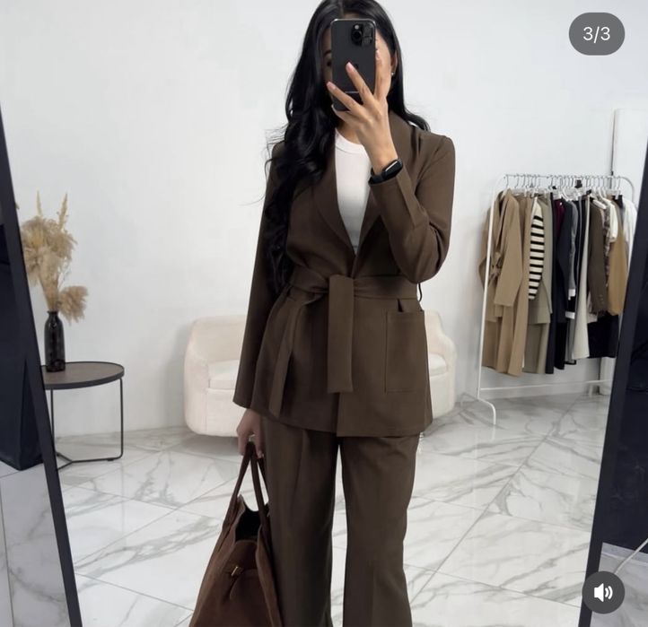 Брючный комплект коричневый