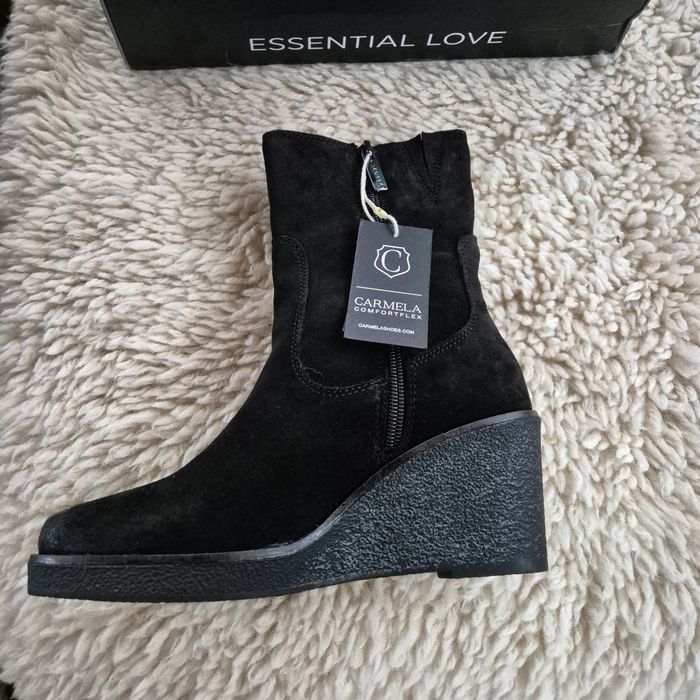 Обувки, боти естествен велур/естествена кожа